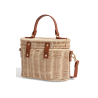 SEMICOUTURE Straw-colored wicker basket bag Y4SX25 GRAZIELLA MADE IN ITALY