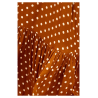 SEMICOUTURE Long flared dress in brown polka dot printed satin YASS03 JAM MADE IN ITALY