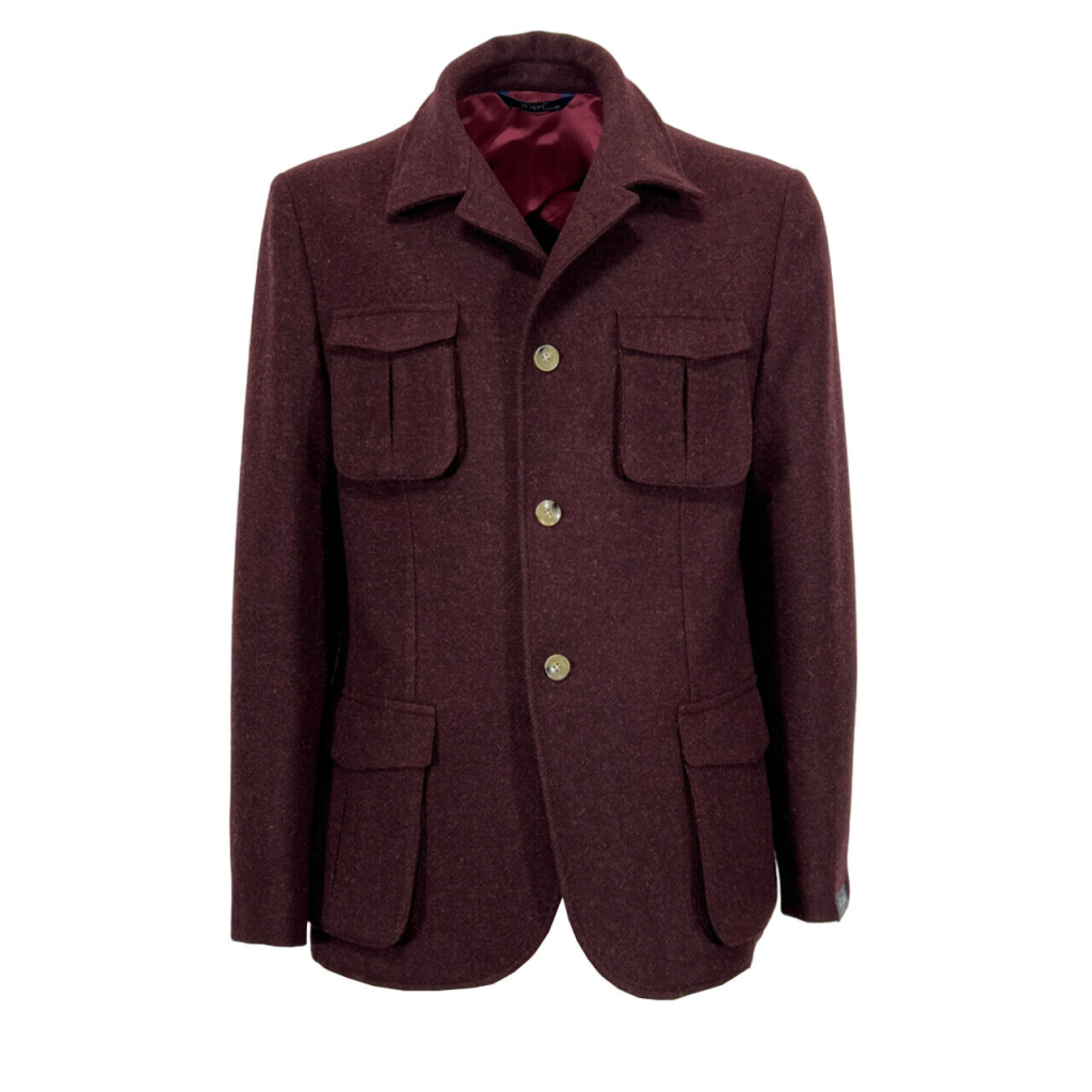 GICAPRI men's unlined Neapolitan tailored jacket in burgundy C-TAURUS K12/19 100% wool MADE IN ITALY