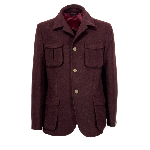 GICAPRI men's unlined Neapolitan tailored jacket in burgundy C-TAURUS K12/19 100% wool MADE IN ITALY