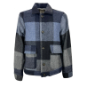 MASTRICAMICIAI unlined men's wool jacket checked blue/denim/grey MC350-MW023 PERS