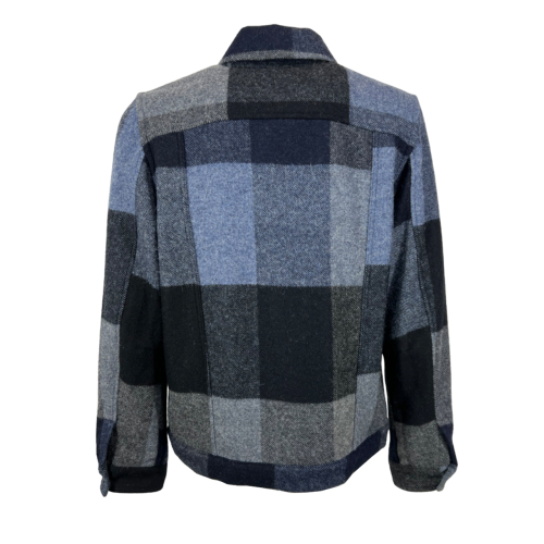 MASTRICAMICIAI unlined men's wool jacket checked blue/denim/grey MC350-MW023 PERS