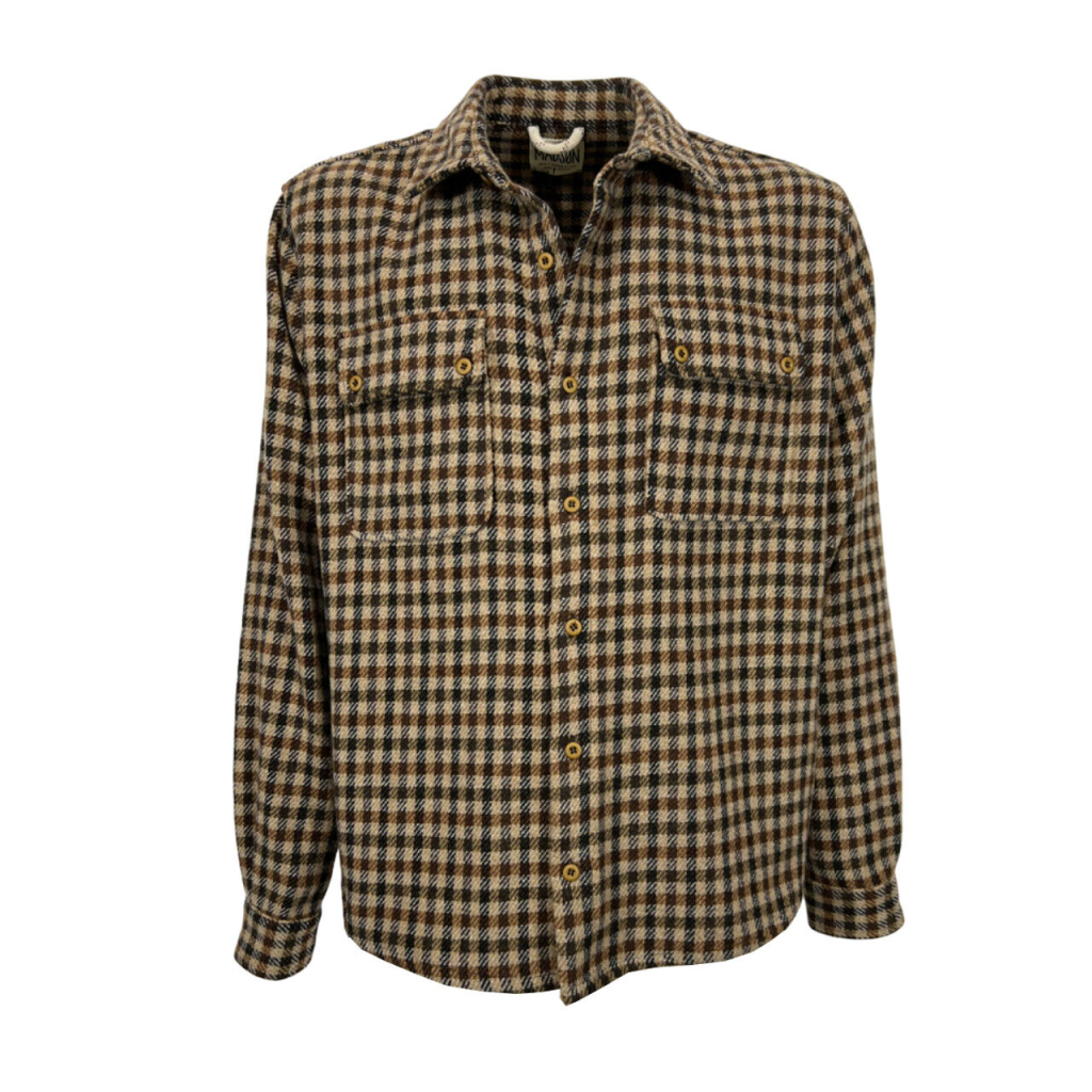 MADSON by BottegaChilometriZero men's checked shirt jacket brown/green/beige DU23300 MADE IN ITALY