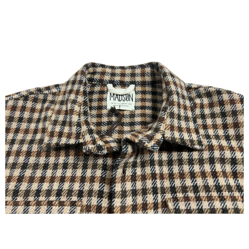 MADSON by BottegaChilometriZero men's checked shirt jacket brown/green/beige DU23300 MADE IN ITALY