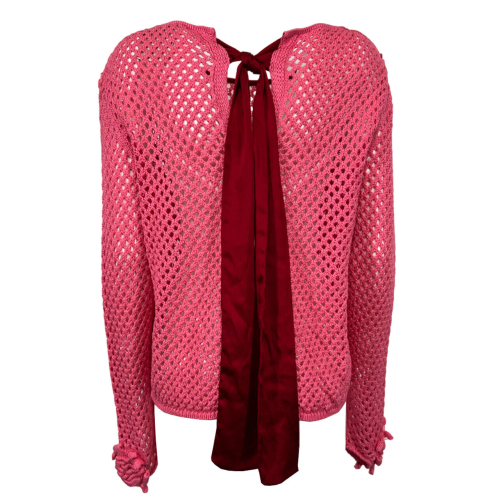 SEMICOUTURE coral perforated women's sweater Y4SD02 100% cotton MADE IN ITALY