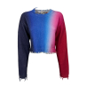 SEMICOUTURE women's cropped sweater shaded blue/light blue/fuchsia/red Y4SC60 100% cotton