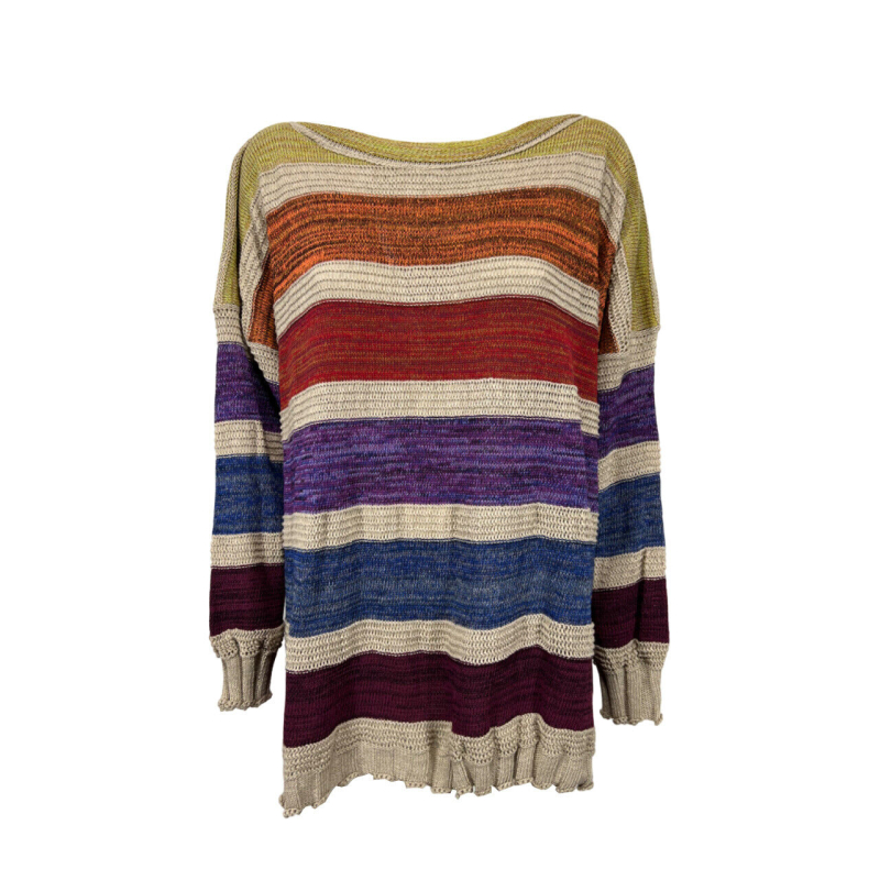 10-46 by Tadashi women's multicolored striped sweater RAINBOW SWEATER MADE IN ITALY