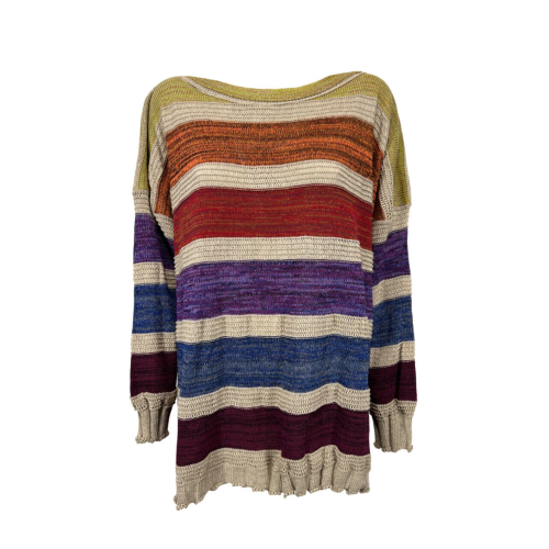 10-46 by Tadashi women's multicolored striped sweater RAINBOW SWEATER MADE IN ITALY