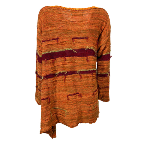 10-46 by Tadashi multicolor orange women's sweater THREADED SWEATER 75% recycled cotton 25% acrylic MADE IN ITALY