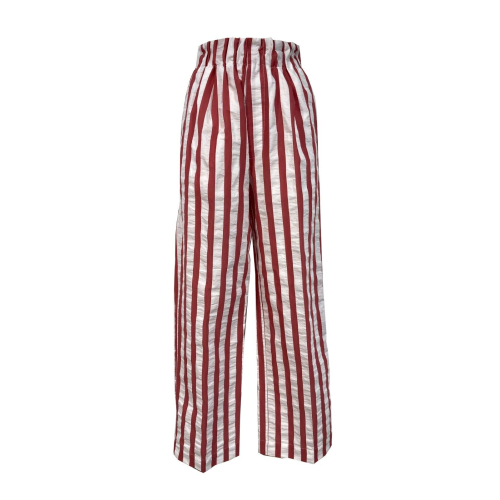 WHITE SAND white/coral striped trousers art 21SD03 362 GRACE MADE IN ITALY