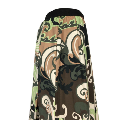 MYTHS green/dark/ecru cotton women's skirt D90 414 MADE IN ITALY