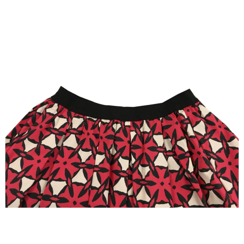 MYTHS coral/cream/black patterned women's skirt cotton D90 411 MADE IN ITALY
