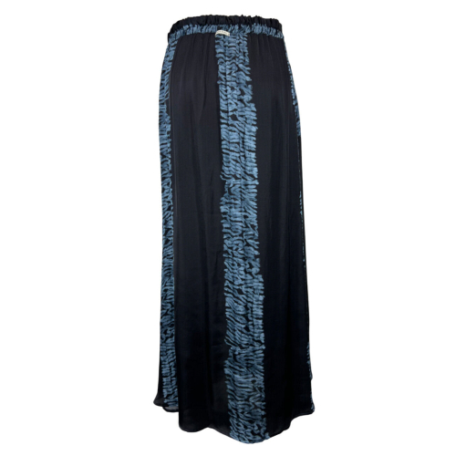 HUMILITY 1949 women's blue skirt with light blue print BAMAKO 100% viscose MADE IN ITALY