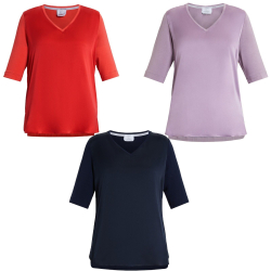 MARINA RINALDI linea RELAX t-shirt donna mezza manica 2418971033650 VIOLELLA 93% seta 7% elastan