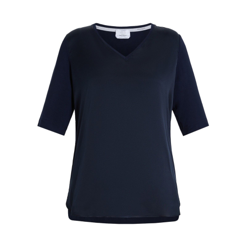 MARINA RINALDI linea RELAX t-shirt donna mezza manica 2418971033650 VIOLELLA 93% seta 7% elastan