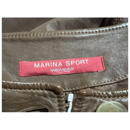 MARINA SPORT by Marina Rinaldi giacca donna pelle color cuoio 2418441016600 FIBBIA