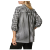 PERSONA by Marina Rinaldi N.O.W line women's checked shirt white/black 2413191116600 PIOGGIA