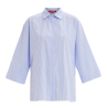 MARINA SPORT by Marina Rinaldi camicia donna svasata righe bianco/celeste 2418111077600 KHAT