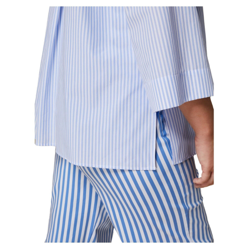 MARINA SPORT by Marina Rinaldi women's flared shirt with white/light blue stripes 2418111077600 KHAT
