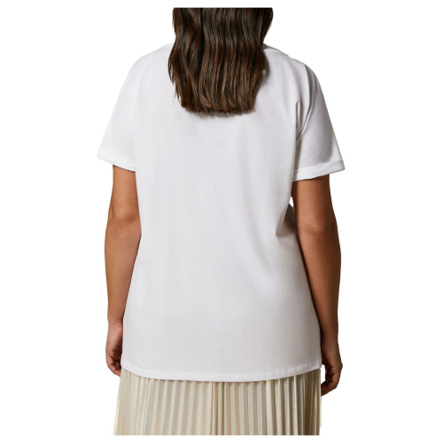 MARINA SPORT by Marina Rinaldi t-shirt donna bianca con stampa oro 2418971116600 ERIS