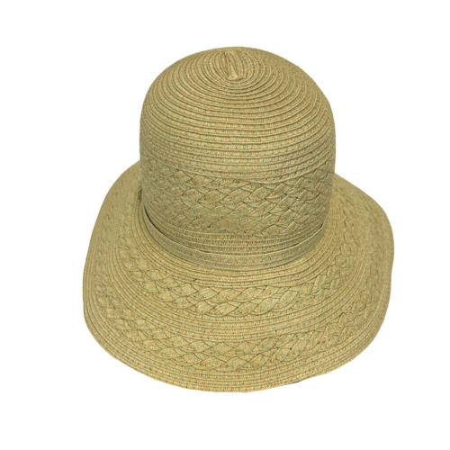 LA FEE MARABOUTEE cappello donna intrecciato beige/verde VITEL