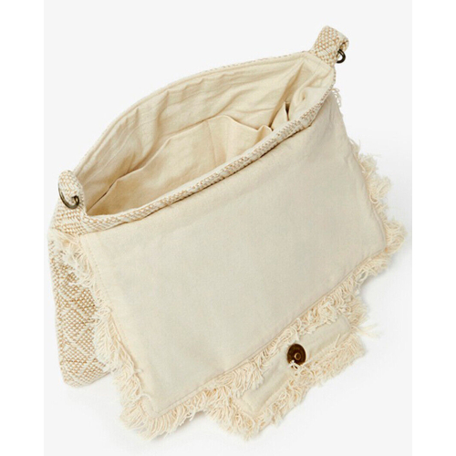NEKANE Envelope bag with ivory woven body AB.AZU 100% cotton