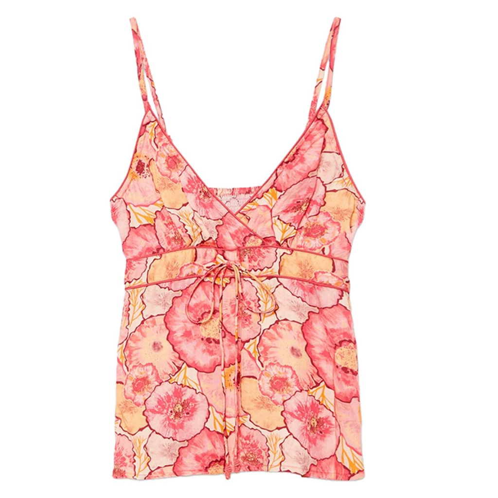 NEKANE top with adjustable straps fuchsia floral print GF.NARIKO