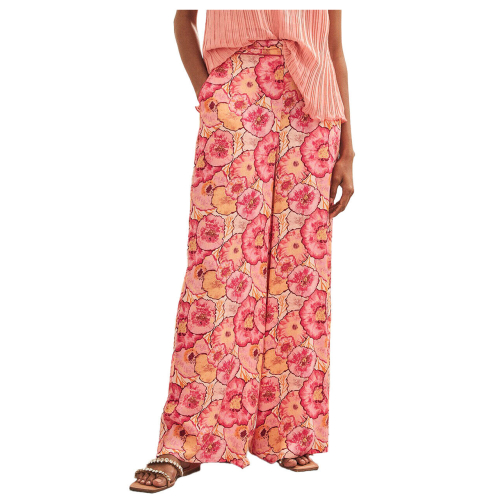 NEKANE Women's fuchsia palazzo trousers with floral print GF.YANRA