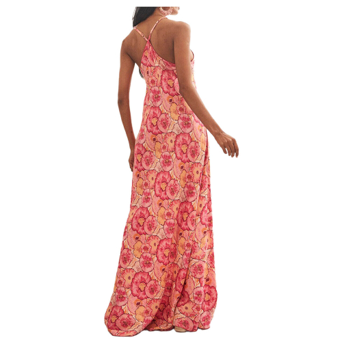 NEKANE Fuchsia maxi dress in floral print modal with adjustable straps GF.CHIYO