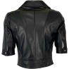 SOMETHING SPECIAL COLLECTION women's black leather jacket half sleeve KIODO leather MADE IN ITALY