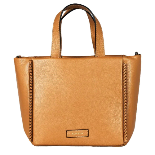 ALMALA Laser-cut leather bag with vertical finishes KASSANDRA MADE IN ITALY