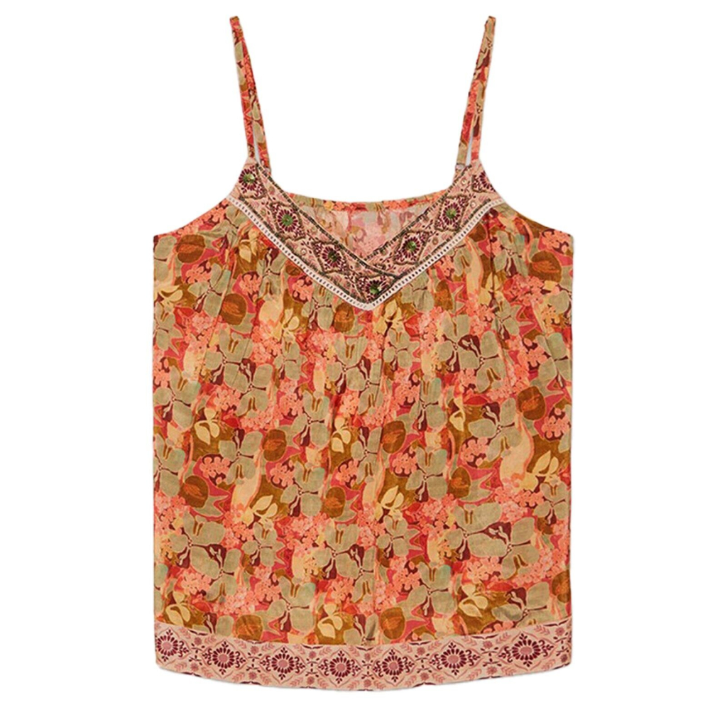 NEKANE Fishing tank top with adjustable straps. Floral print AU.YUA