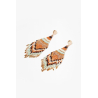 NEKANE Dangle earrings with peach multicolor bead applications PM.AVERROES