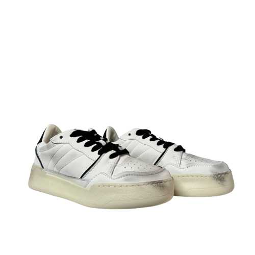 MONOWAY white/black women's sneakers BANGO 100% leather