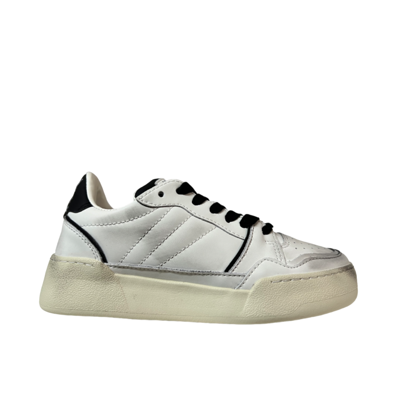 MONOWAY white/black women's sneakers BANGO 100% leather