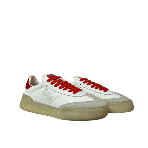 MONOWAY sneakers donna bianco/rosso JIHA 100% pelle
