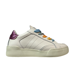 MONOWAY sneakers donna bianco/lilla EMILY 100% pelle