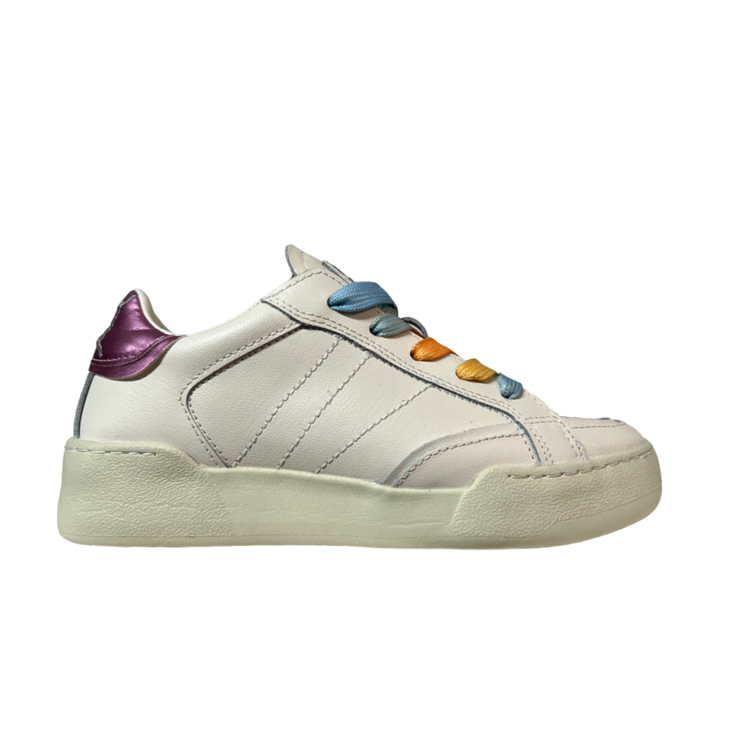 MONOWAY white/lilac women's sneakers EMILY 100% leather