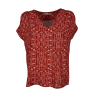 LA FEE MARABOUTEE blusa donna fantasia rosso/bianco FF-TO-BENNY-B MADE IN ITALY
