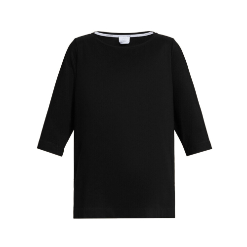 MARINA RINALDI VOYAGE RELAX line women's black woven viscose t-shirt 8971054306002 EGOISTA