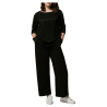 MARINA RINALDI VOYAGE RELAX line women's black wide structured viscose trousers 8781054306002 VIALE