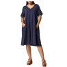 PERSONA by Marina Rinaldi women's blue flared cotton dress 3621014606008 MARRUCA