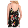 MOLLY BRACKEN abito donna sottoveste nero fantasia multicolor over LA1104CCP 100% poliestere