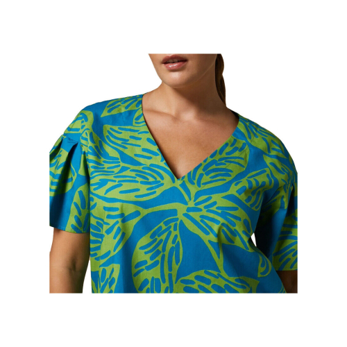 MARINA SPORT by Marina Rinaldi blusa stampa turchese/verde 2418111057600 MACRO 100% cotone