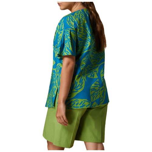 MARINA SPORT by Marina Rinaldi blusa stampa turchese/verde 2418111057600 MACRO 100% cotone