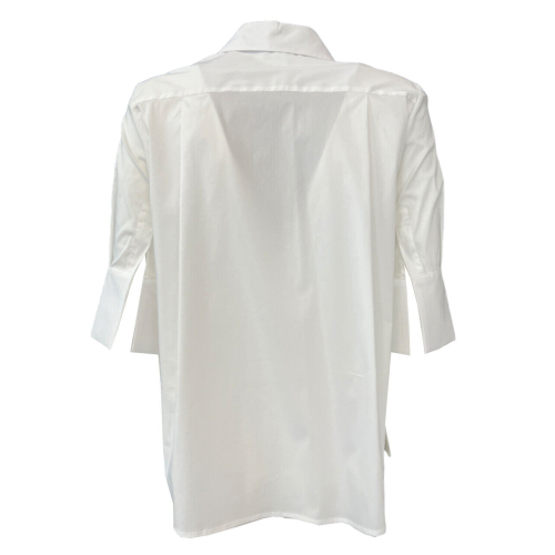 LIVIANA CONTI camicia donna mezza manica bianca svasata L4SK40  MADE IN ITALY