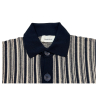 ATOMOFACTORY polo camicia uomo aperta blu righe beige ATF019 100% cotone MADE IN ITALY