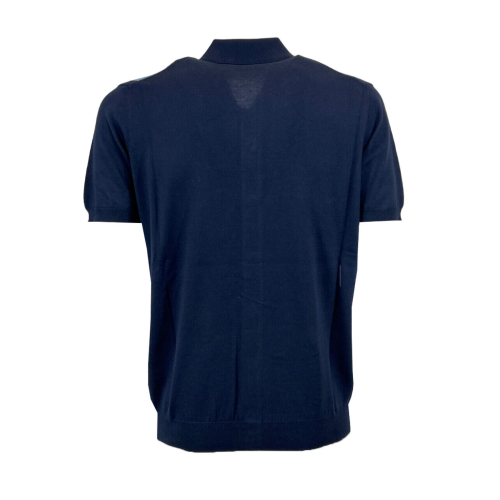 FERRANTE polo camicia uomo aperta righe blu/celeste/bianco U24614 100% cotone MADE IN ITALY