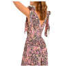 MOLLY BRACKEN women's long pink/black palm tree print dress LA1463ACP 100% polyester