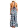 MOLLY BRACKEN women's maxi dress with multicolor turquoise pattern LA1518CE 100% polyester